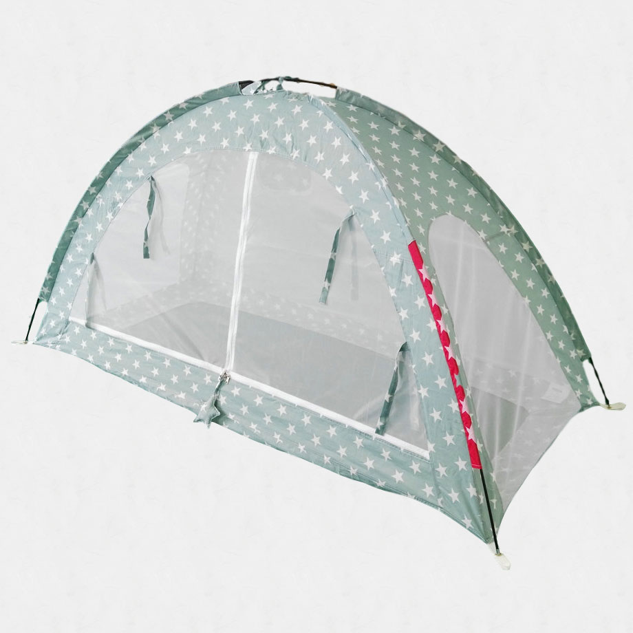 discretie Waar zoon Kinderklamboe: Dreamtent Grey-Green Stars Single Bed